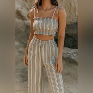 🌿 Salty Lemon Linen Two-Piece Set - Size M 🍋
